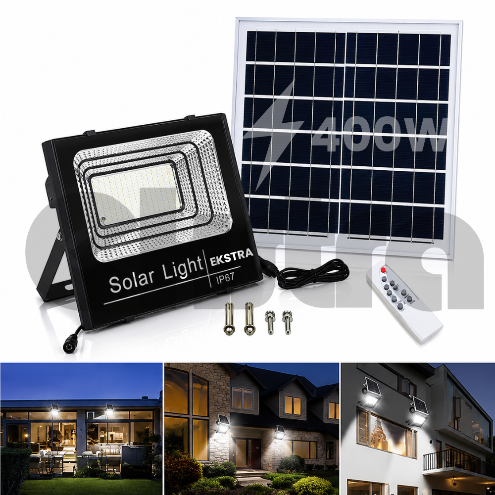 PROMO SET 2: Proiectoare LED cu Panouri Solare 400W