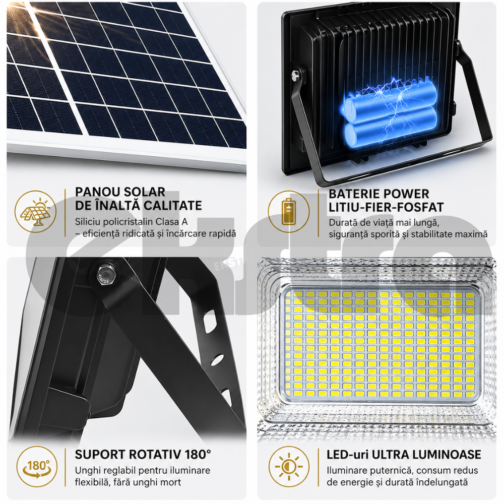 PROMO SET 2: Proiectoare LED cu Panouri Solare 400W