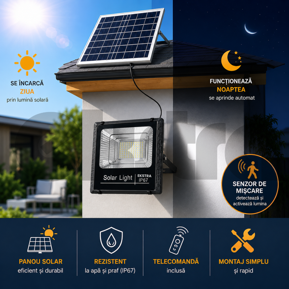 PROMO SET 2: Proiectoare LED cu Panouri Solare 400W