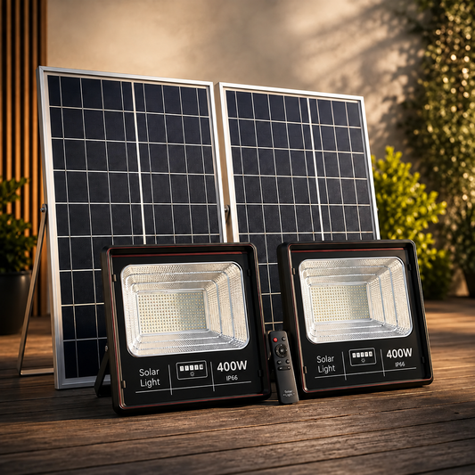 PROMO SET 2: Proiectoare LED cu Panouri Solare 400W